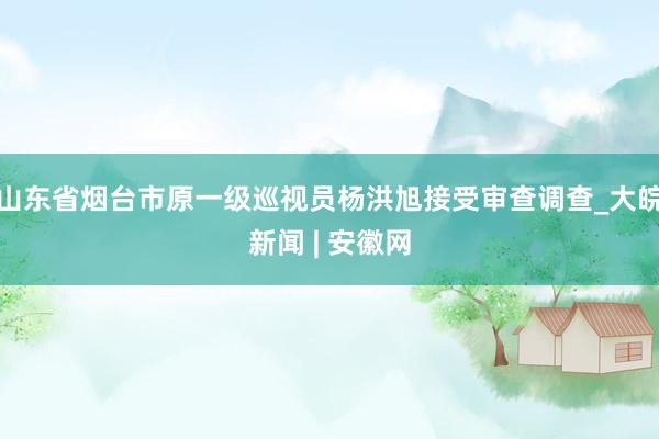 山东省烟台市原一级巡视员杨洪旭接受审查调查_大皖新闻 | 安徽网