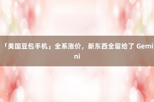 「美国豆包手机」全系涨价，新东西全留给了 Gemini