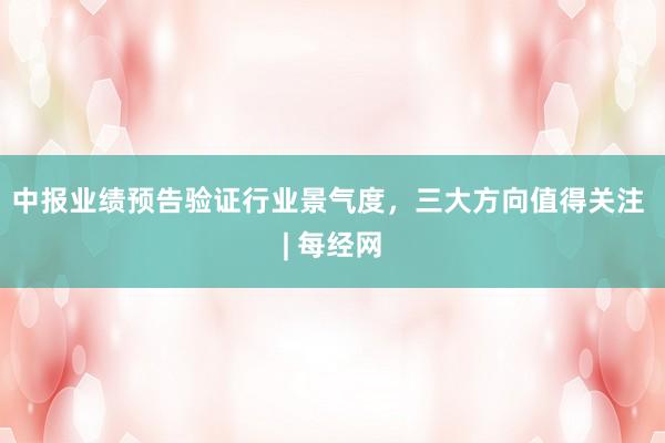 中报业绩预告验证行业景气度，三大方向值得关注 | 每经网