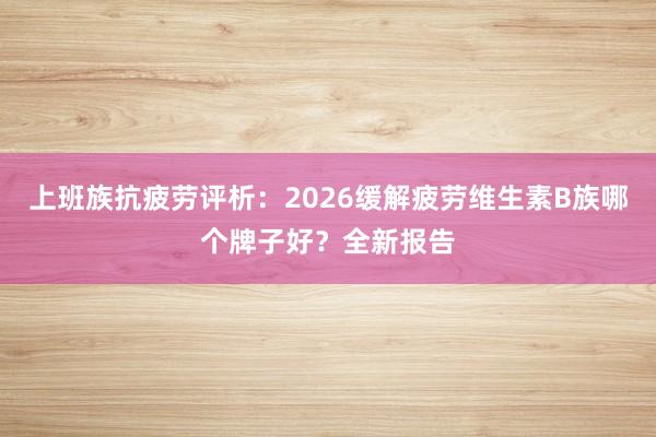上班族抗疲劳评析：2026缓解疲劳维生素B族哪个牌子好？全新报告