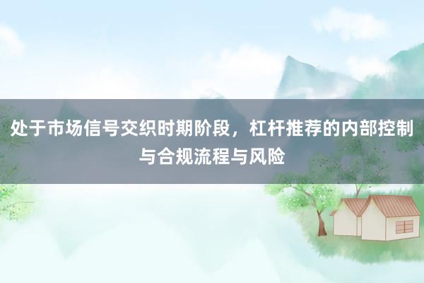 处于市场信号交织时期阶段，杠杆推荐的内部控制与合规流程与风险