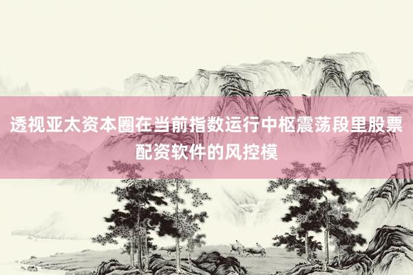 透视亚太资本圈在当前指数运行中枢震荡段里股票配资软件的风控模